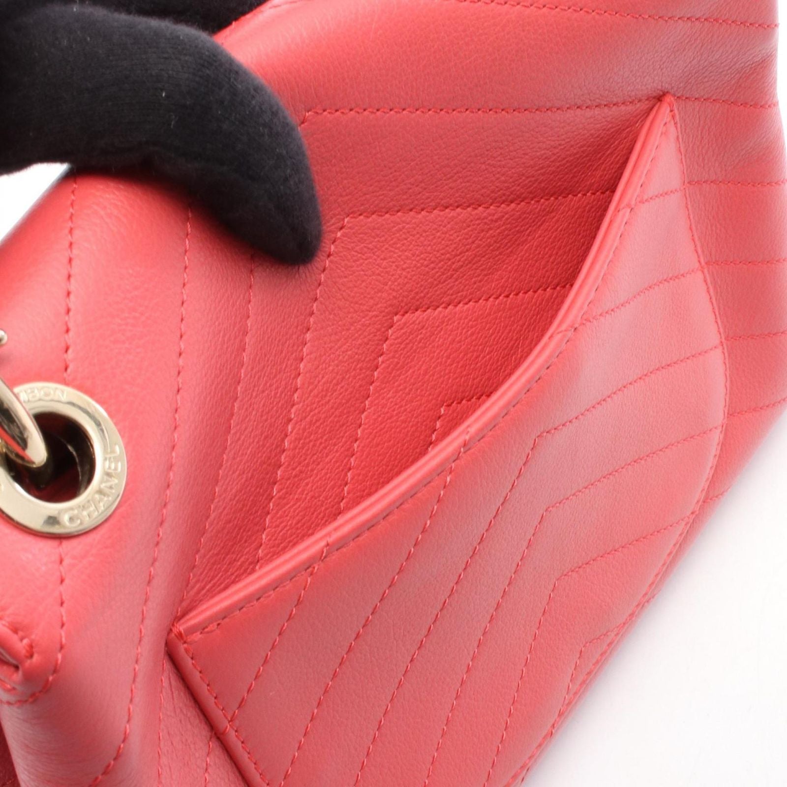 Chanel Handbag Blanc Stitch 2-Way Pink Leather Top Handle Flap Bag — view 6