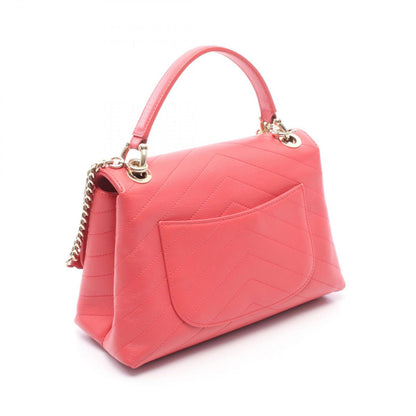 Chanel Handbag Blanc Stitch 2-Way Pink Leather Top Handle Flap Bag — view 2