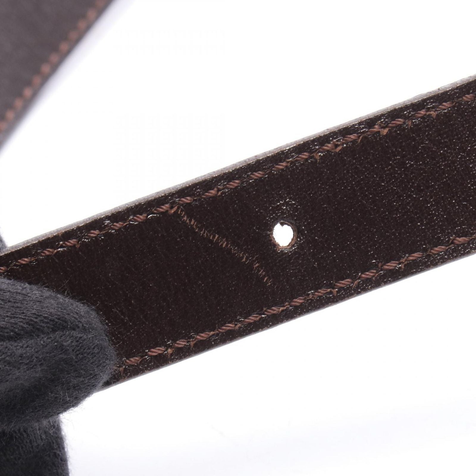 Fendi Shoulder Bag Zucca Black Brown Canvas Leather — view 7