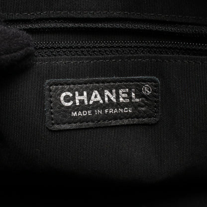 Chanel Shoulder Bag Blanc Stitch Tassel Black Lambskin Quilted Fringe Chain — view 4
