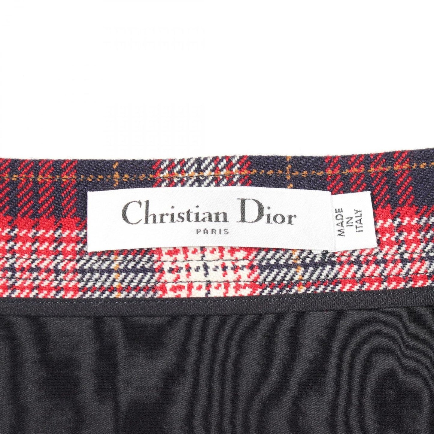 Dior Skirt CD Logo Button Tartan Check Wool — view 3