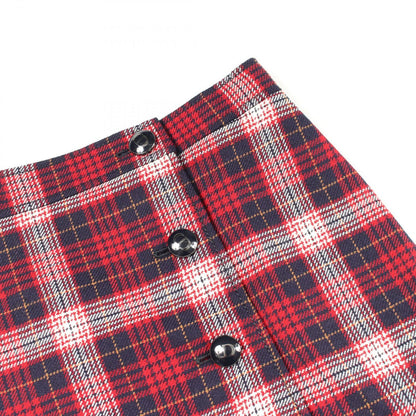 Dior Skirt CD Logo Button Tartan Check Wool — view 8