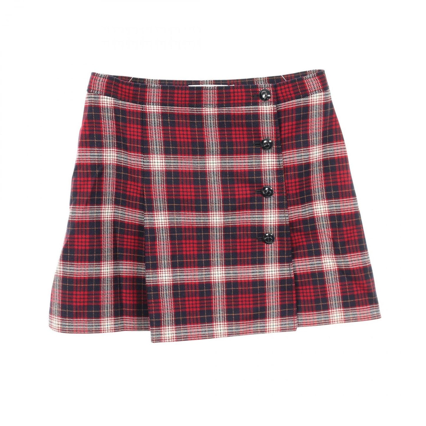 Dior Skirt CD Logo Button Tartan Check Wool