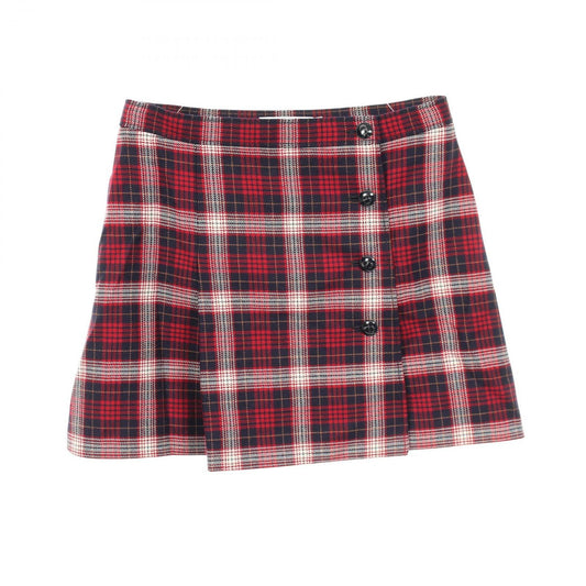 Dior Skirt CD Logo Button Tartan Check Wool