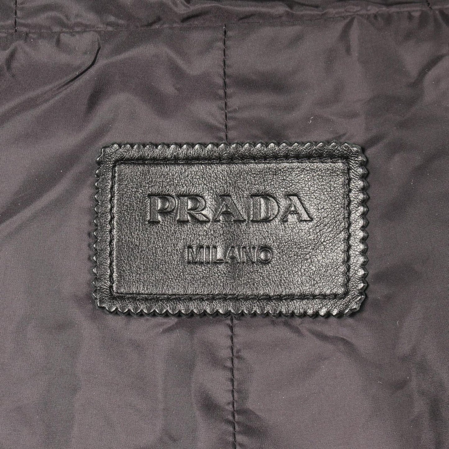 Prada Nappa Leather Hooded Black Coat — view 3