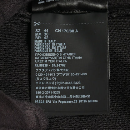 Prada Cardigan Logo Neck Black Silk Cotton — view 5