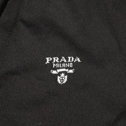 Prada Cardigan Logo Neck Black Silk Cotton — view 8