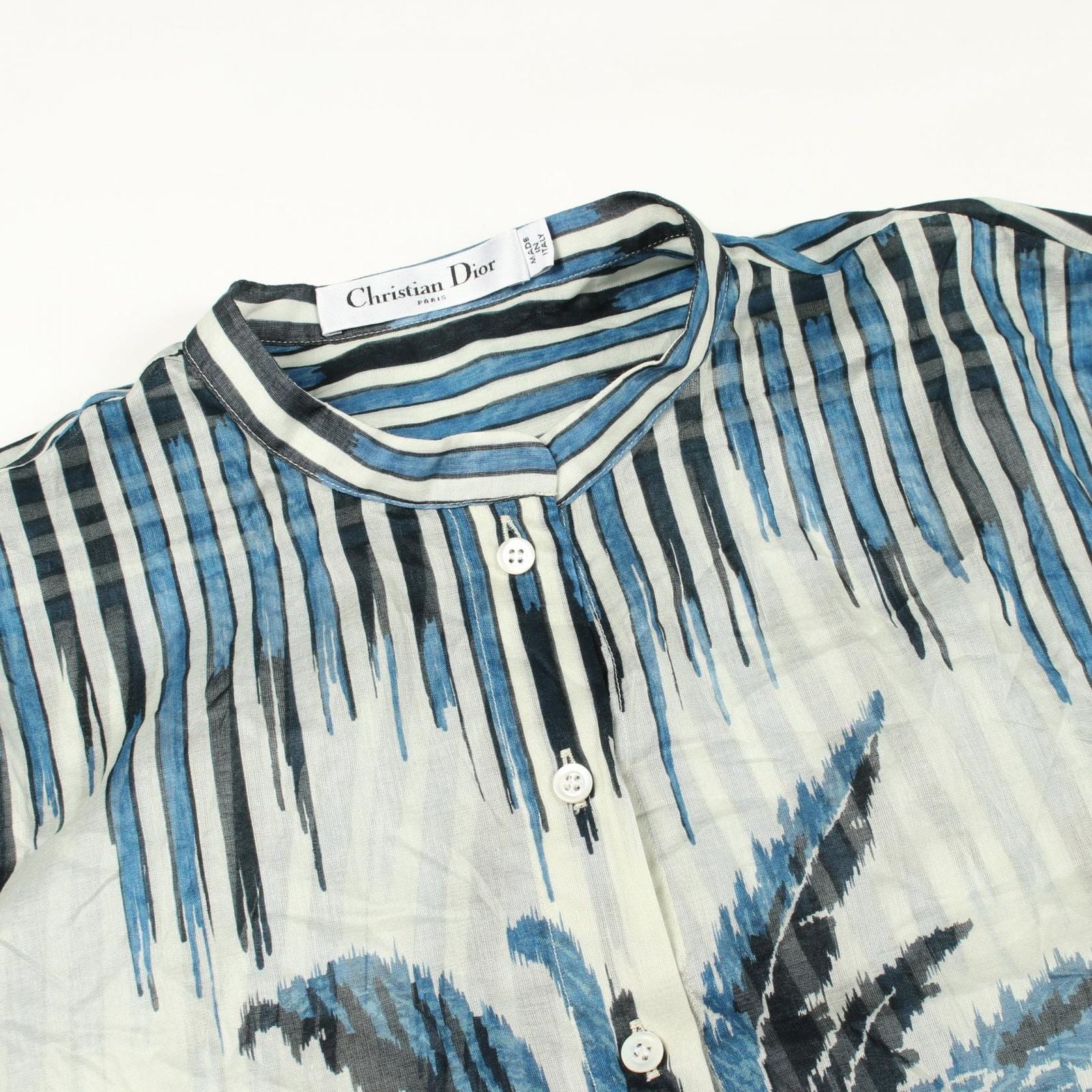 Dior Stand Collar Pullover Long Sleeve Cotton Shirt Sweater — view 5