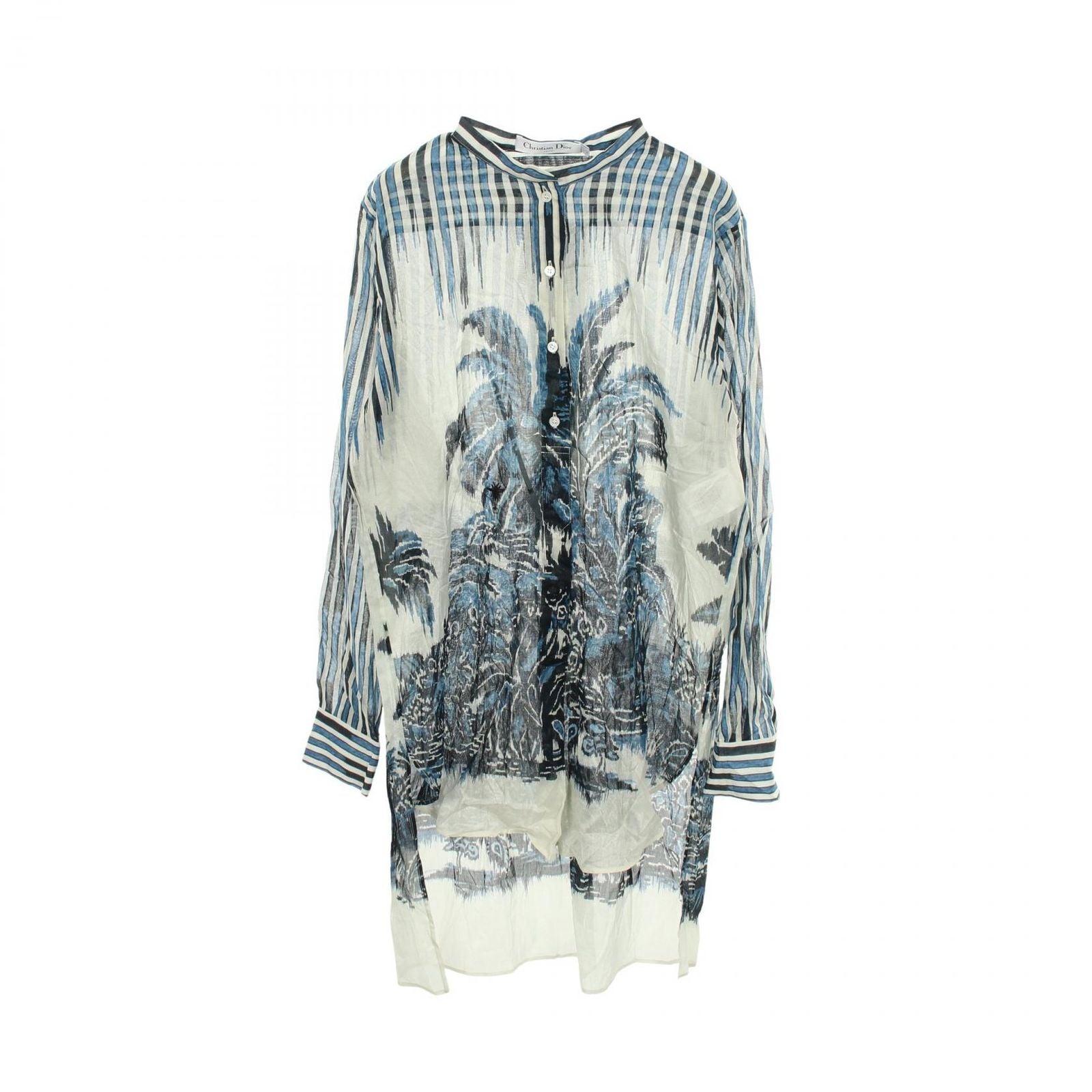 Dior Stand Collar Pullover Long Sleeve Cotton Shirt Sweater