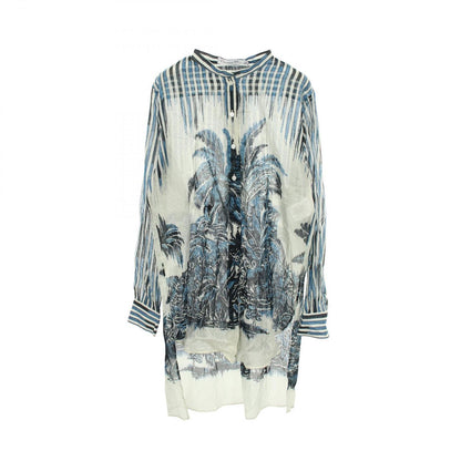 Dior Stand Collar Pullover Long Sleeve Cotton Shirt Sweater