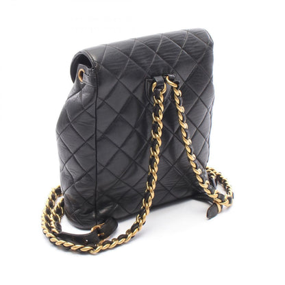 Chanel Backpack Quilted Black Lambskin Double Turnlock Chain — view 2