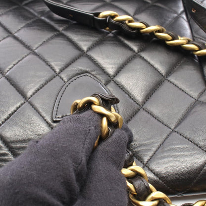Chanel Backpack Quilted Black Lambskin Double Turnlock Chain — view 8