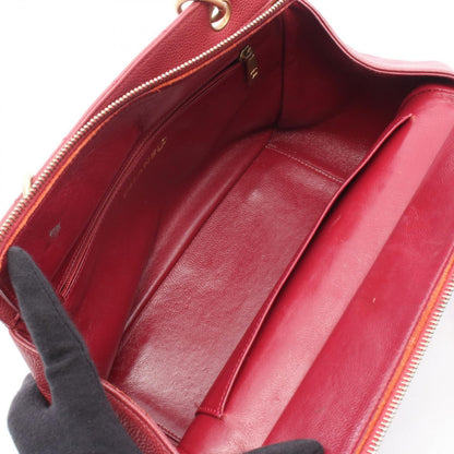 Chanel Handbag Quilted Dark Pink Caviar Leather CC Logo Chain Tote — view 3