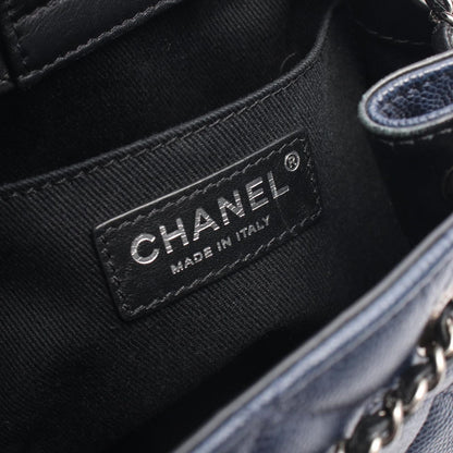 Chanel Handbag CC Bucket Quilted 2-Way Navy Caviar Leather Bag — view 4