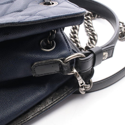 Chanel Handbag CC Bucket Quilted 2-Way Navy Caviar Leather Bag — view 9