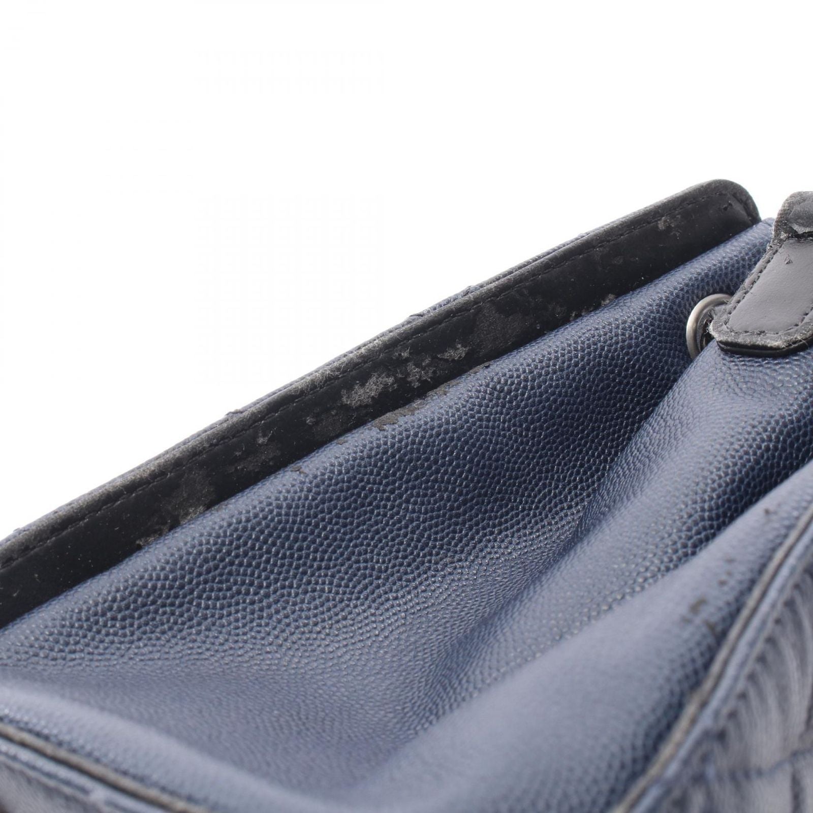 Chanel Handbag CC Bucket Quilted 2-Way Navy Caviar Leather Bag — view 7