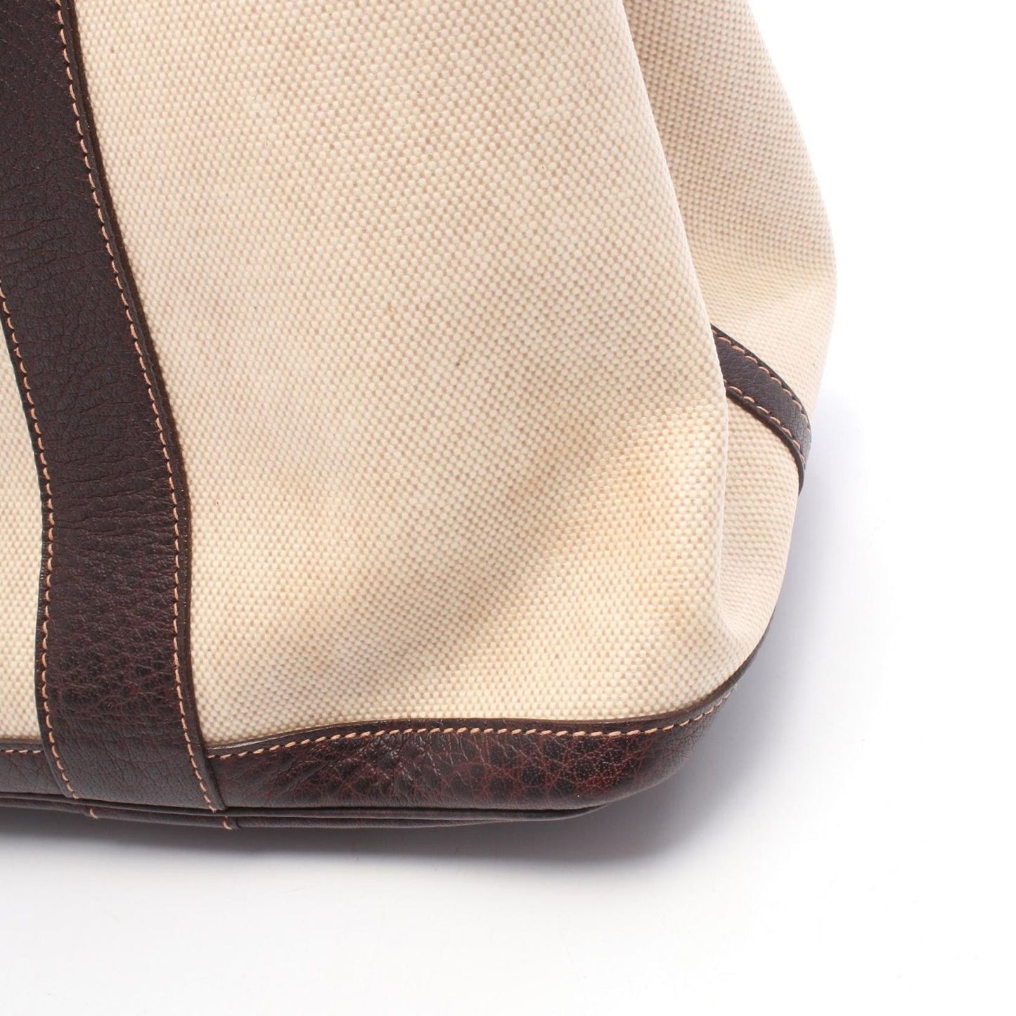 Hermes Tote Garden Party PM Ecru Ebene Leather Canvas — view 7