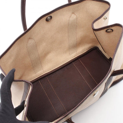 Hermes Tote Garden Party PM Ecru Ebene Leather Canvas — view 3