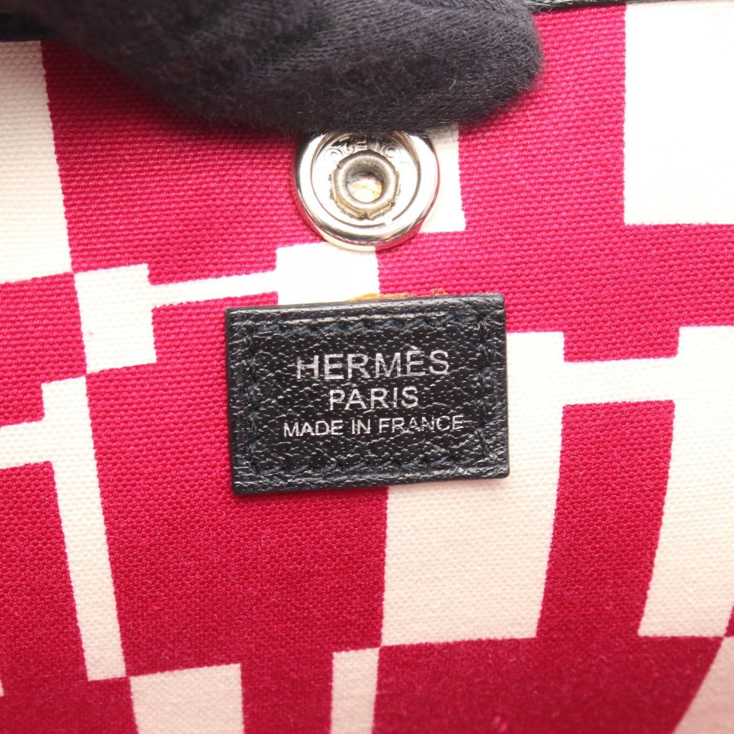 Hermes Tote Garden Party PM Optical Ecru Black Leather Canvas — view 4
