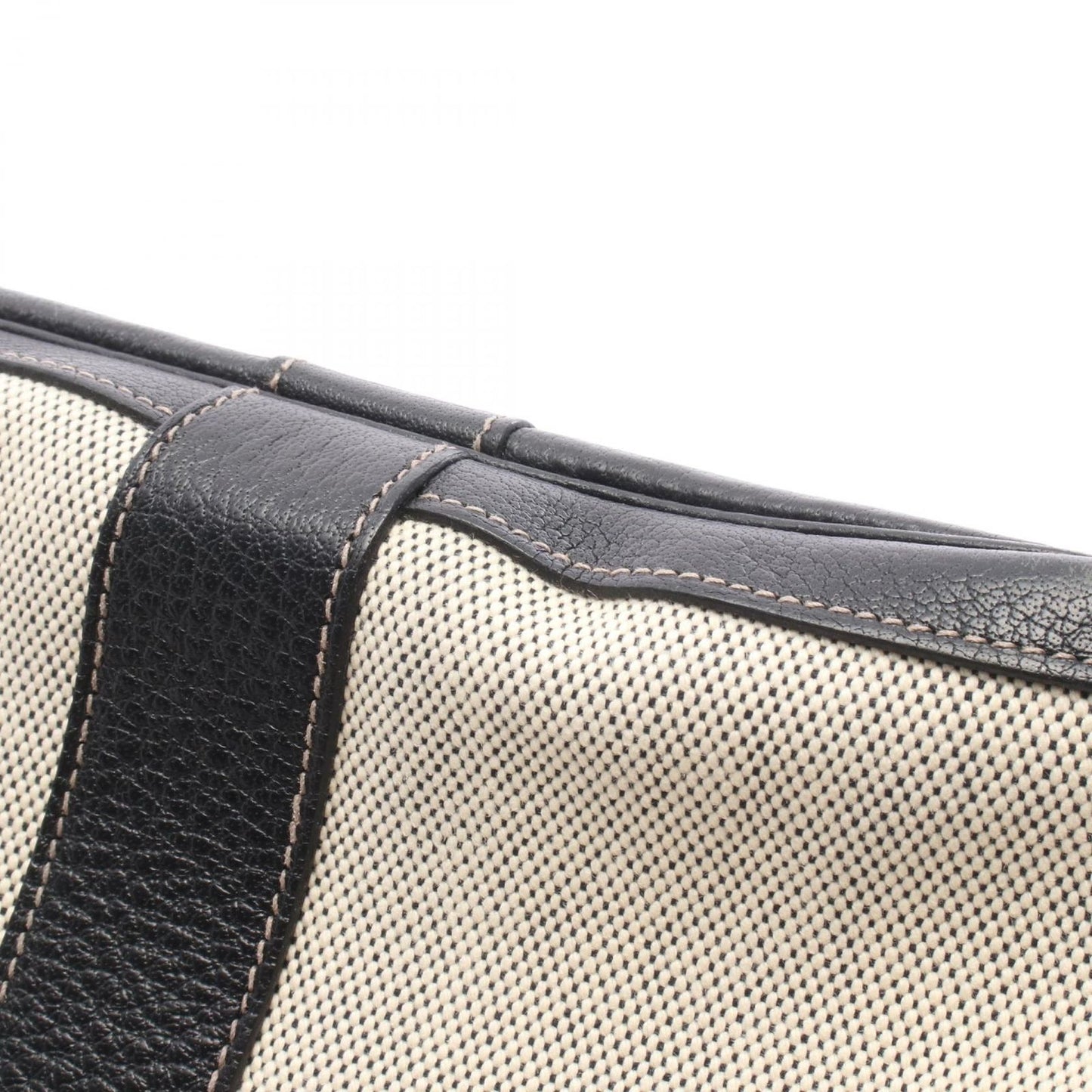 Hermes Tote Garden Party PM Optical Ecru Black Leather Canvas — view 6