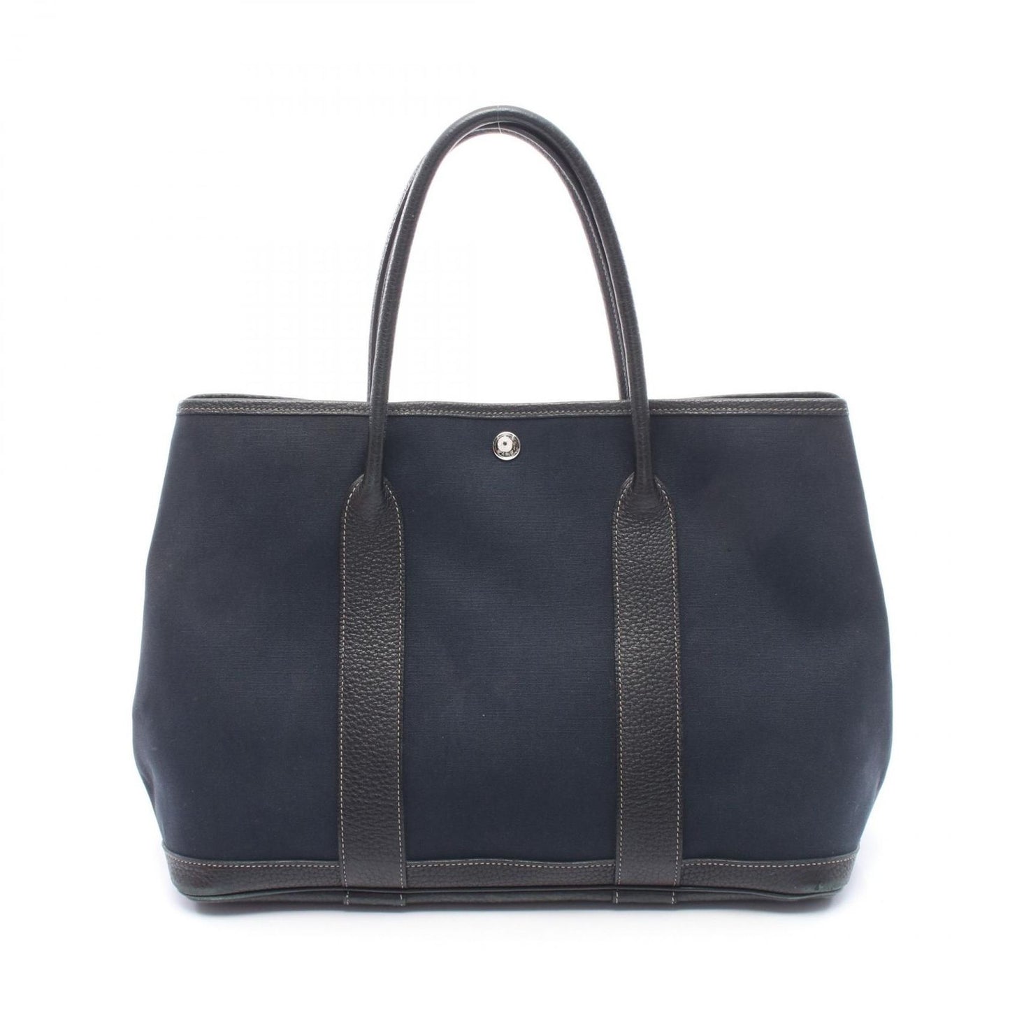 Hermes Tote Garden Party PM Black Leather Canvas