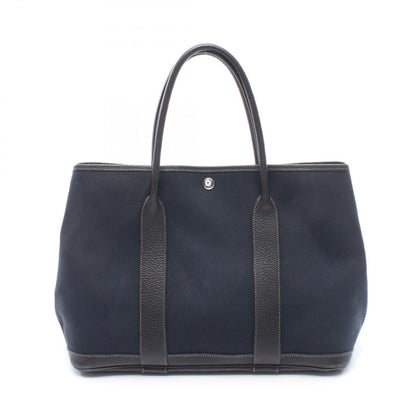 Hermes Tote Garden Party PM Black Leather Canvas