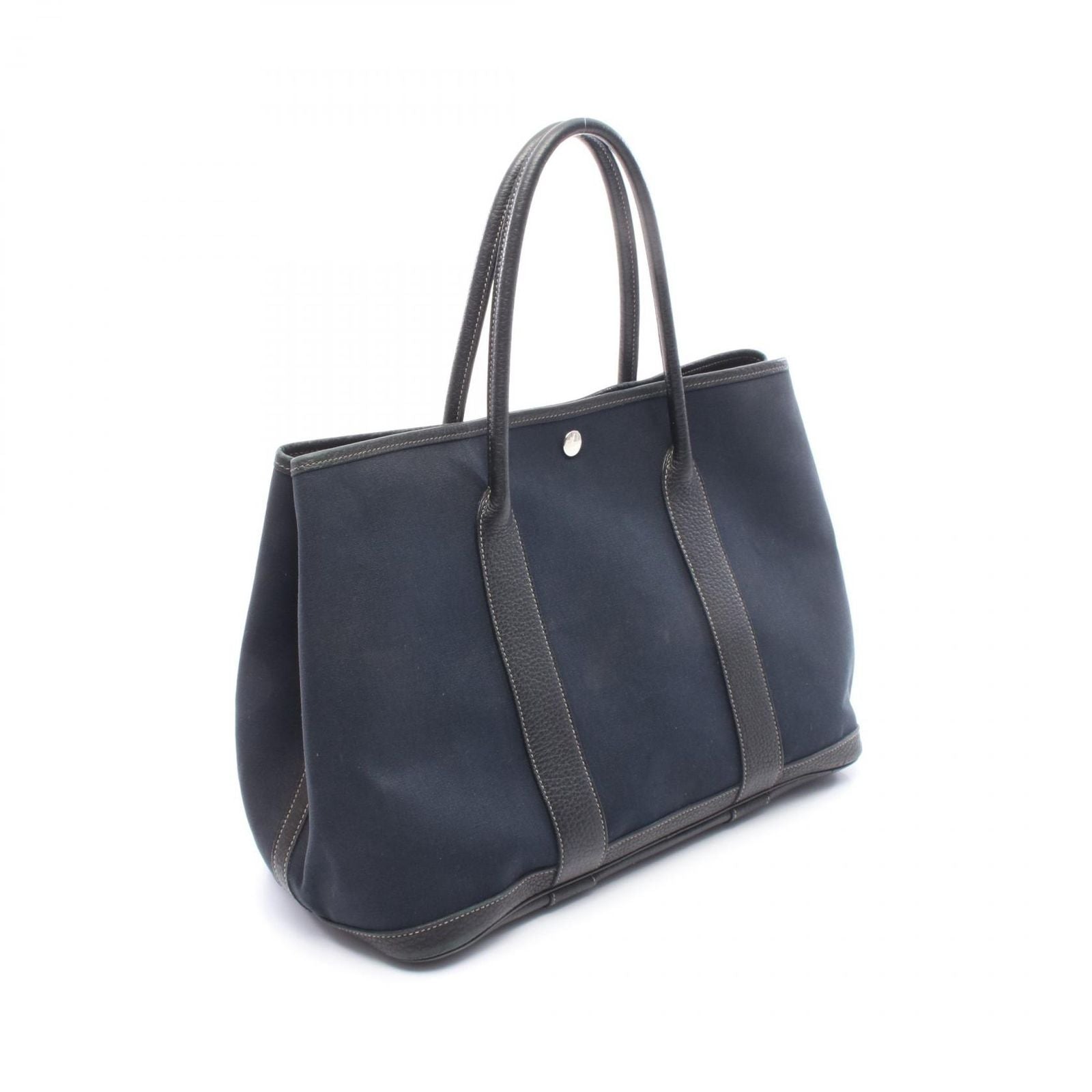 Hermes Tote Garden Party PM Black Leather Canvas — view 2