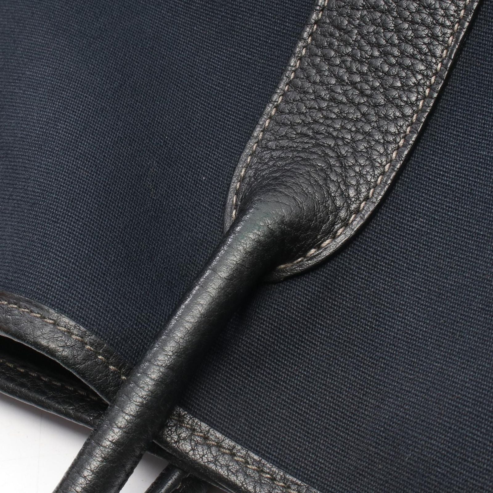 Hermes Tote Garden Party PM Black Leather Canvas — view 8