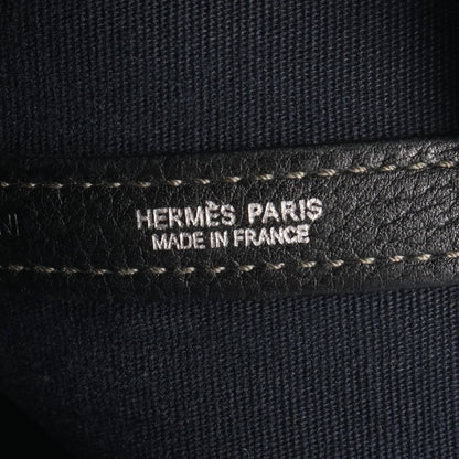 Hermes Tote Garden Party PM Black Leather Canvas — view 4