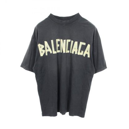 Balenciaga Short Sleeve T-Shirt Tape Type Distressed Cotton