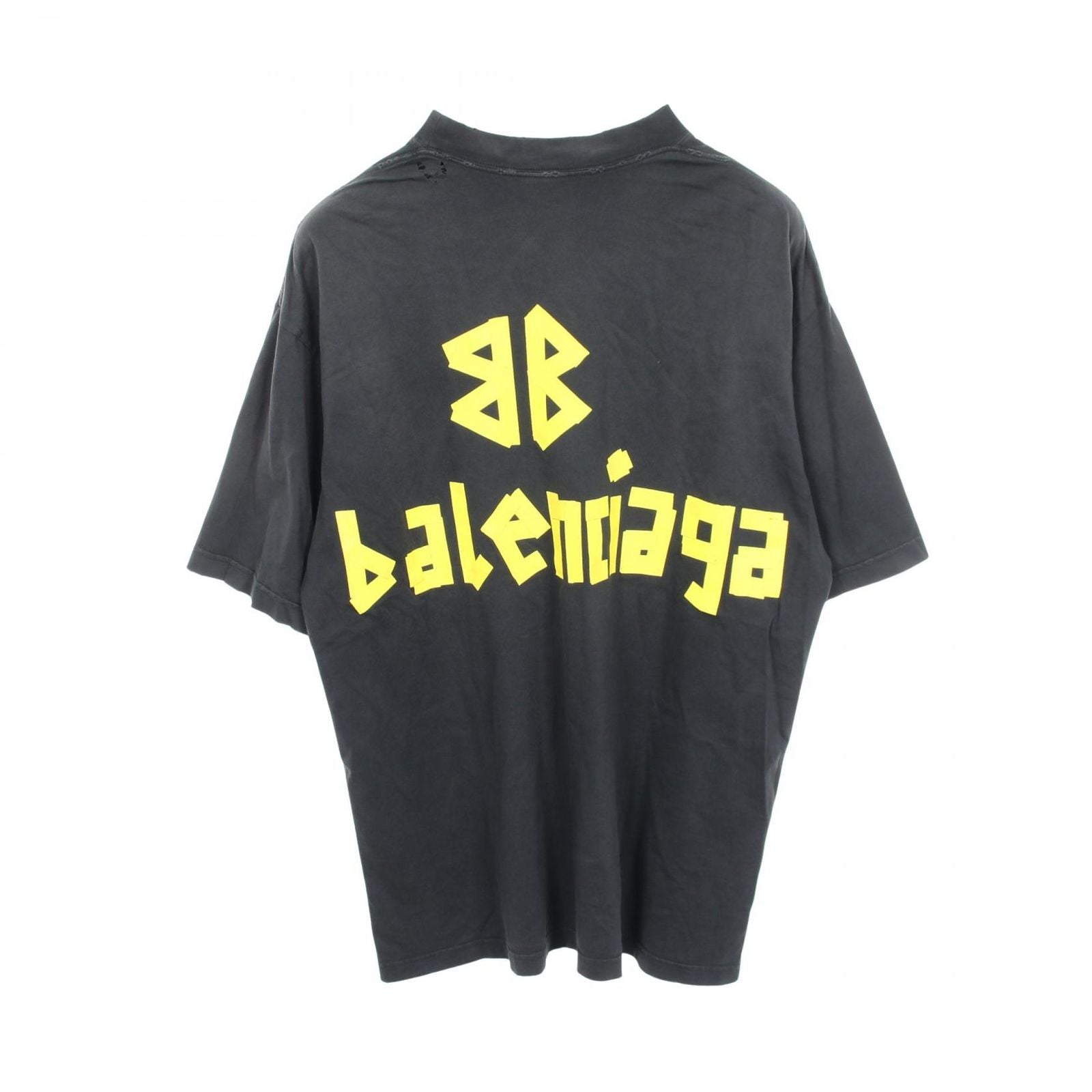 Balenciaga Short Sleeve T-Shirt Tape Type Distressed Cotton — view 2