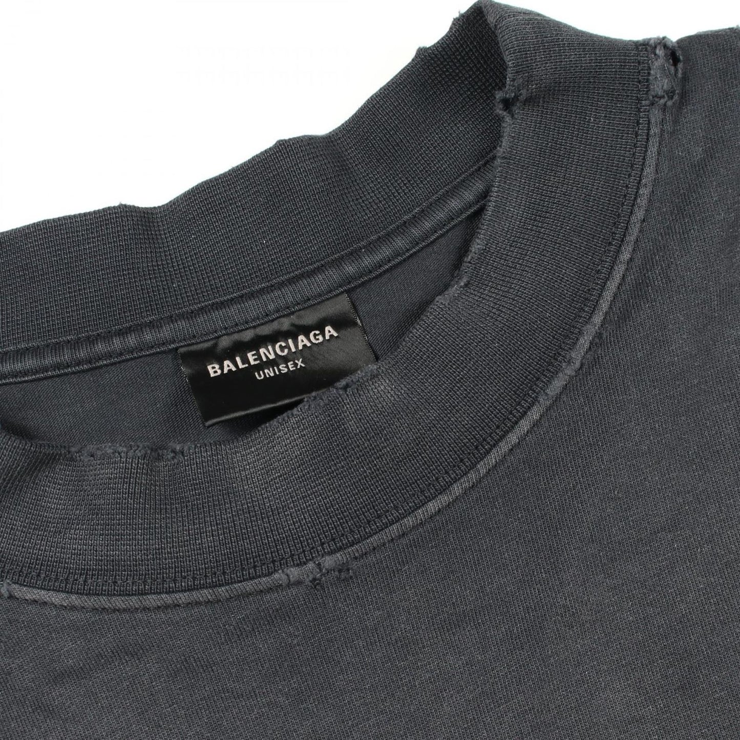 Balenciaga Short Sleeve T-Shirt Tape Type Distressed Cotton — view 7