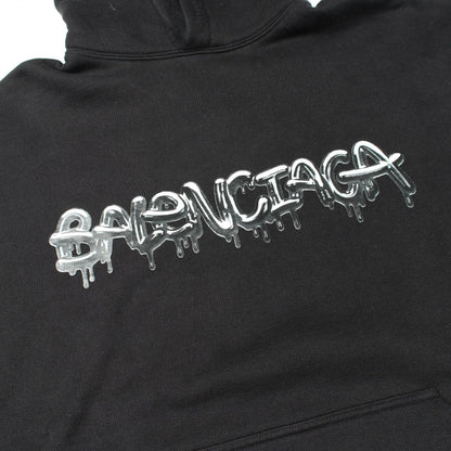 Balenciaga Hoodie Logo Print Cotton Pullover — view 8