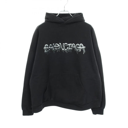 Balenciaga Hoodie Logo Print Cotton Pullover