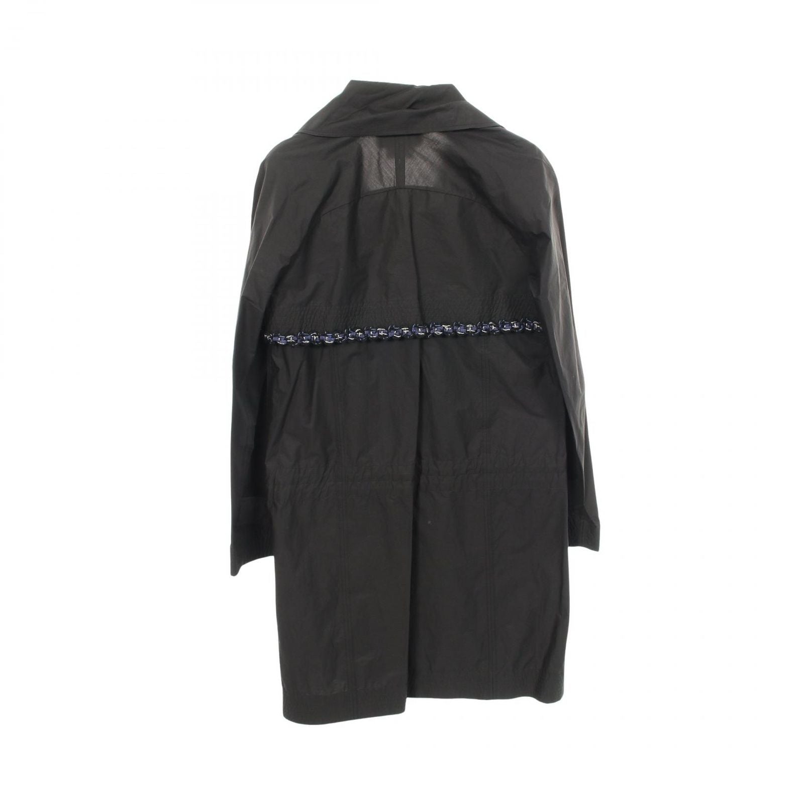 Chanel CC Logo Button Black Spring Coat — view 2