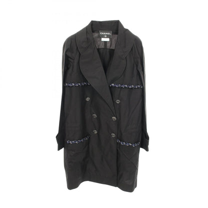 Chanel CC Logo Button Black Spring Coat