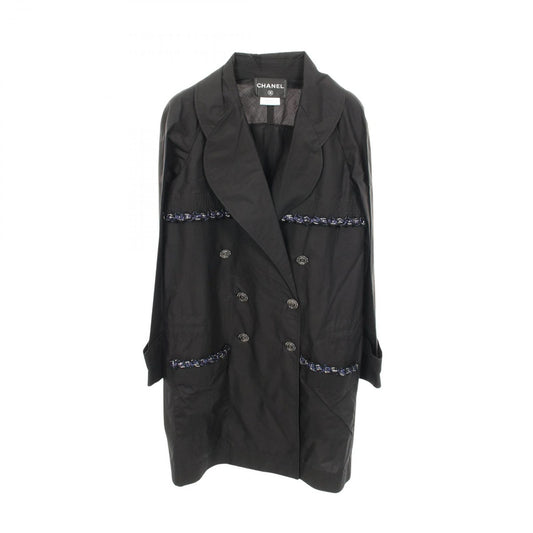 Chanel CC Logo Button Black Spring Coat