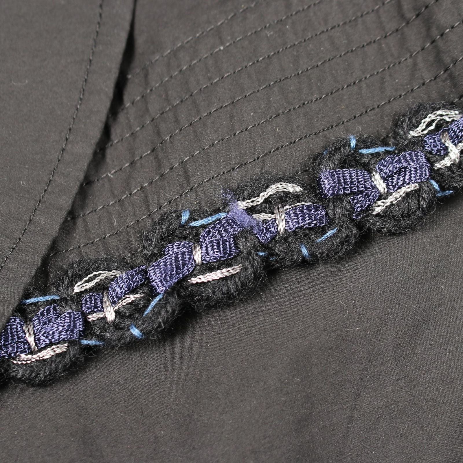 Chanel CC Logo Button Black Spring Coat — view 9