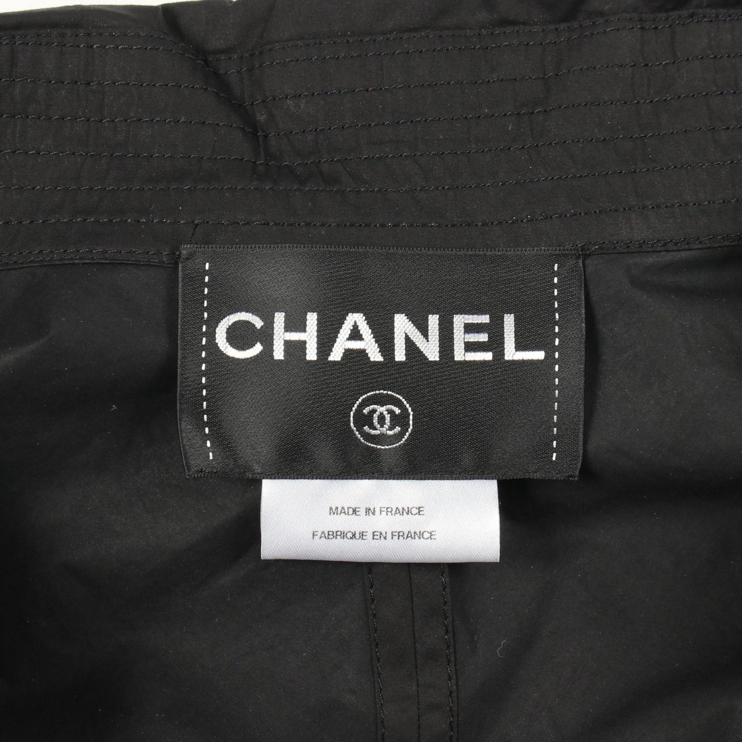 Chanel CC Logo Button Black Spring Coat — view 3