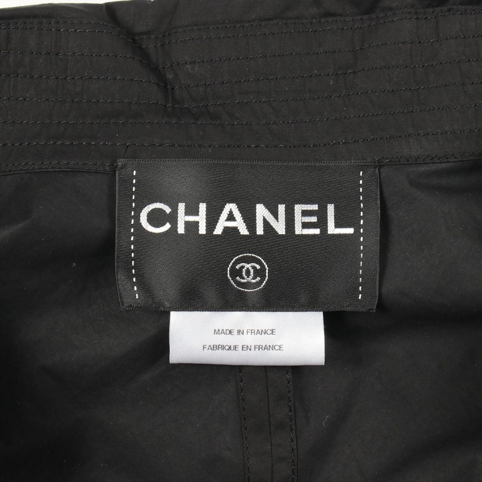 Chanel CC Logo Button Black Spring Coat — view 3