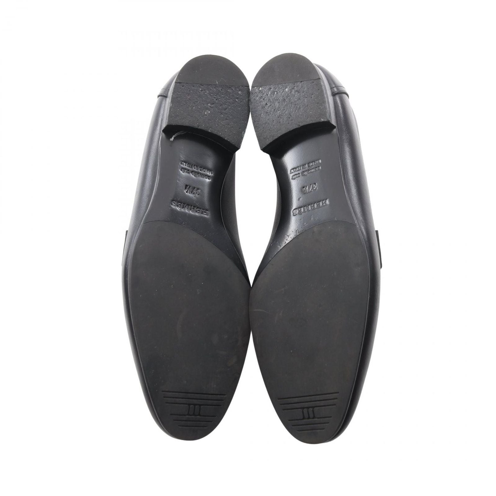 Hermes Loafers Moccasins Paris Black White Leather — view 4