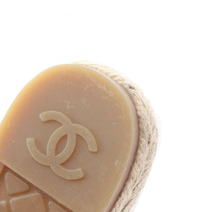 Chanel CC Logo Espadrille Slip on White Leather — view 7