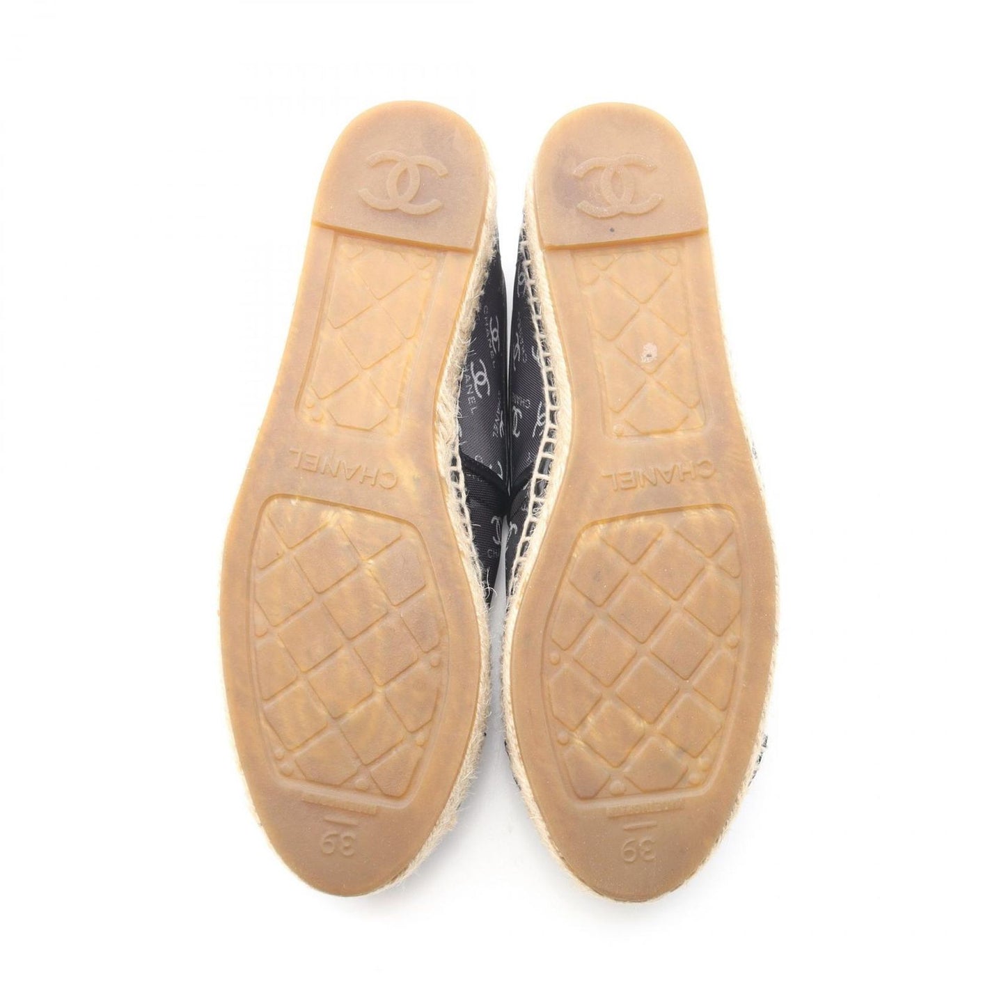 Chanel CC Logo Espadrilles Mesh Slip Ons Navy Slipper — view 4