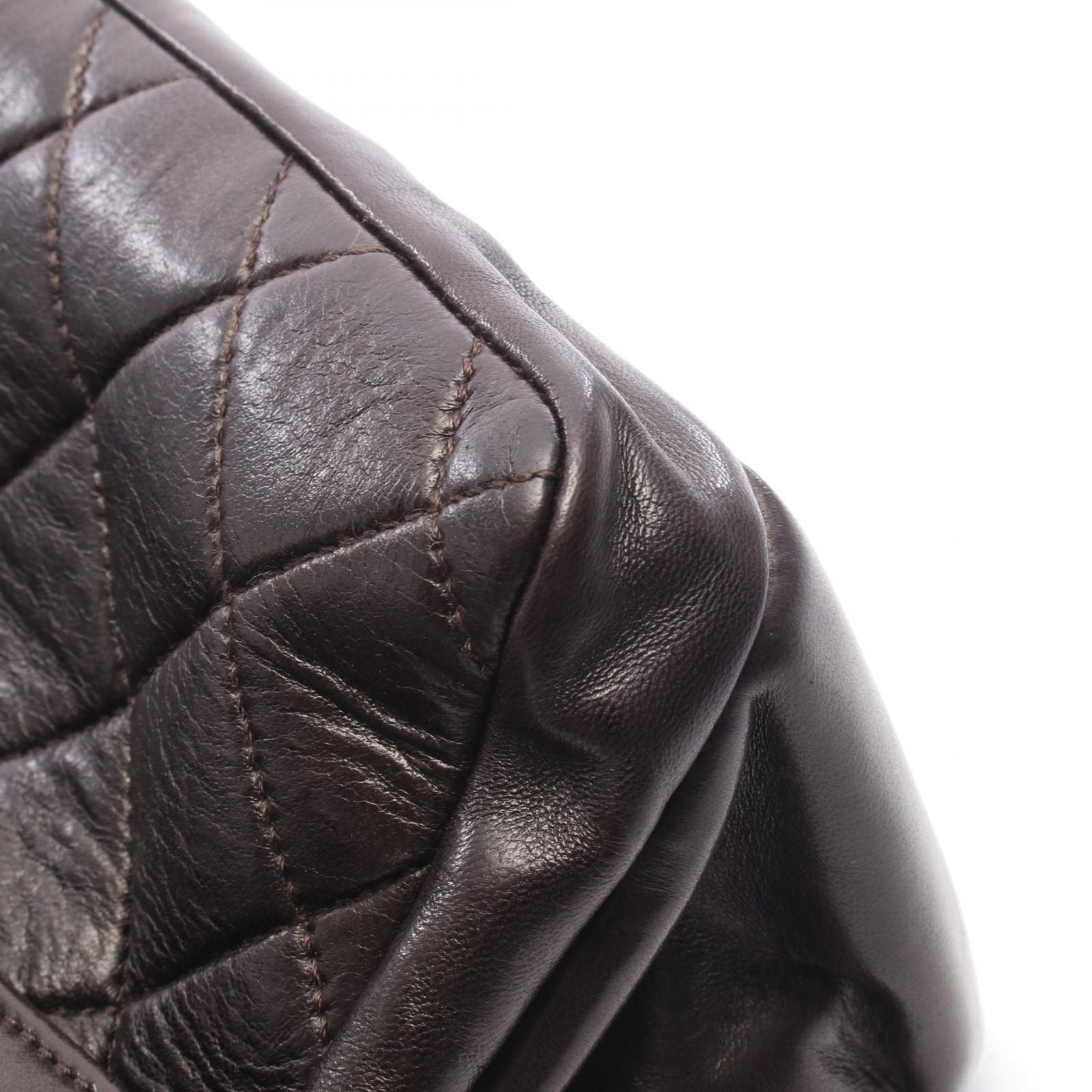Chanel Tote Quilted Dark Brown Lambskin — view 7