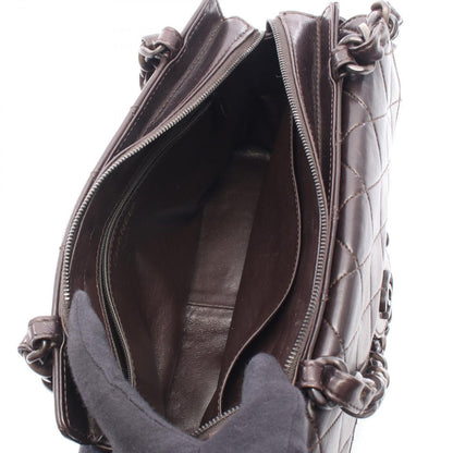 Chanel Tote Quilted Dark Brown Lambskin — view 3