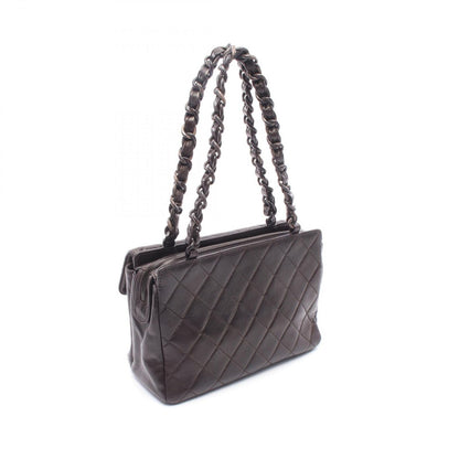 Chanel Tote Quilted Dark Brown Lambskin — view 2