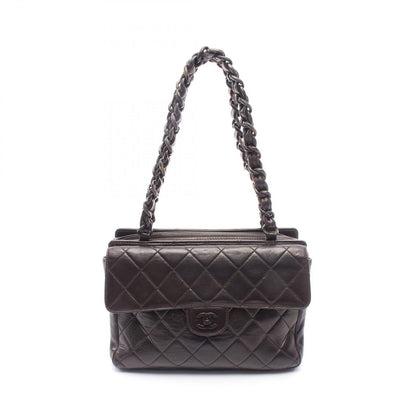 Chanel Tote Quilted Dark Brown Lambskin