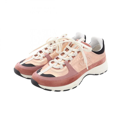 Chanel Sneakers CC Logo Leather Suede