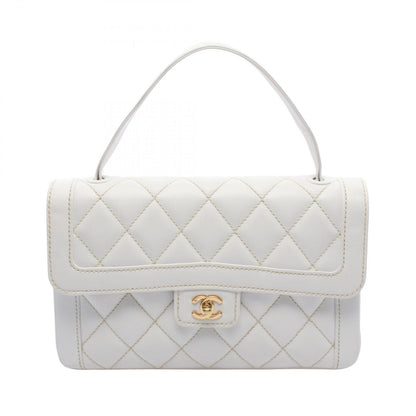 Chanel Handbag Wild Stitch Top Handle White Leather Bag