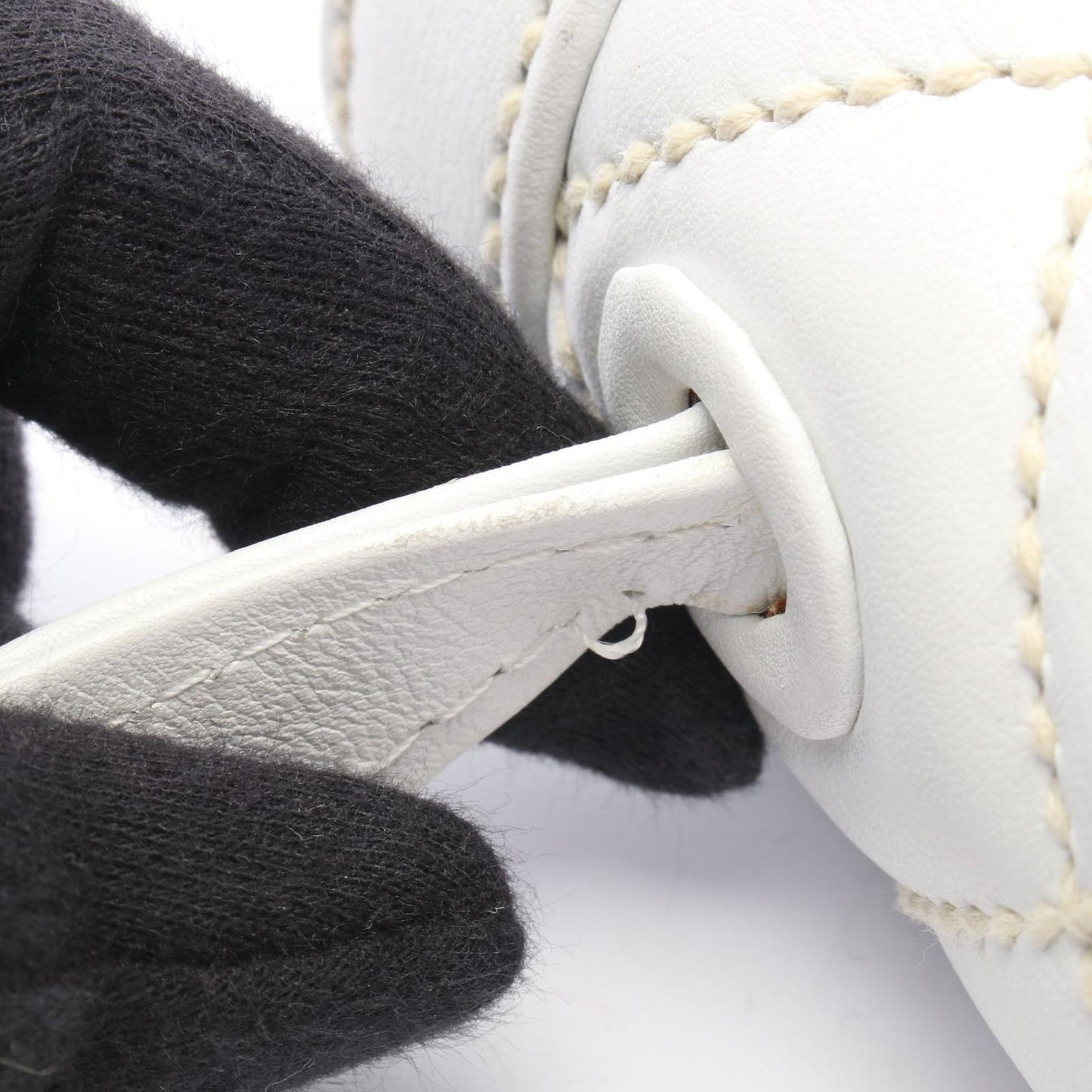 Chanel Handbag Wild Stitch Top Handle White Leather Bag — view 7